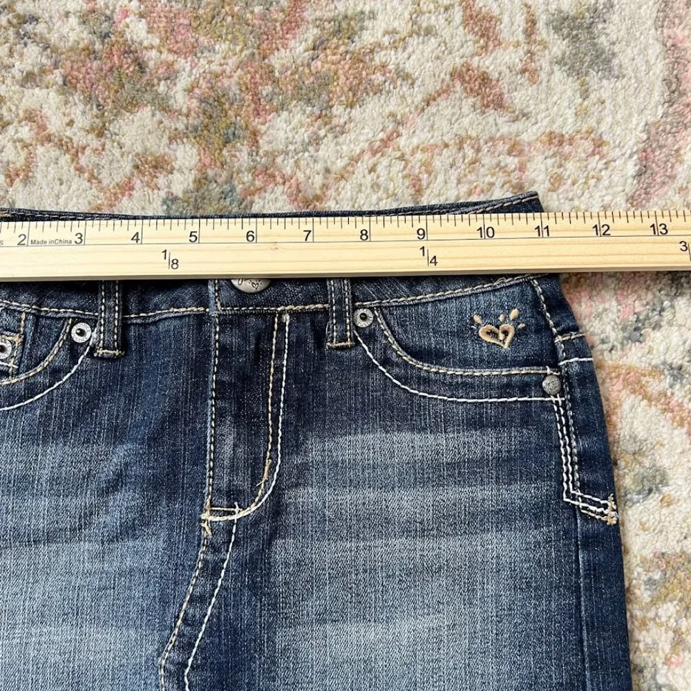Justice Jean Skirt Skort Denim Girls Size 8S
